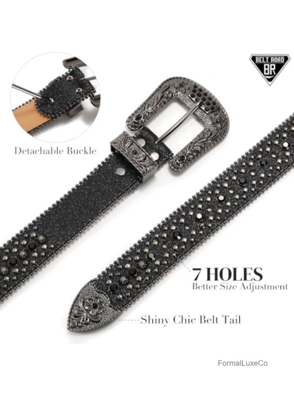 Rhinestone Belt Goth Bling Sparkly Western Cowboy… - image 3